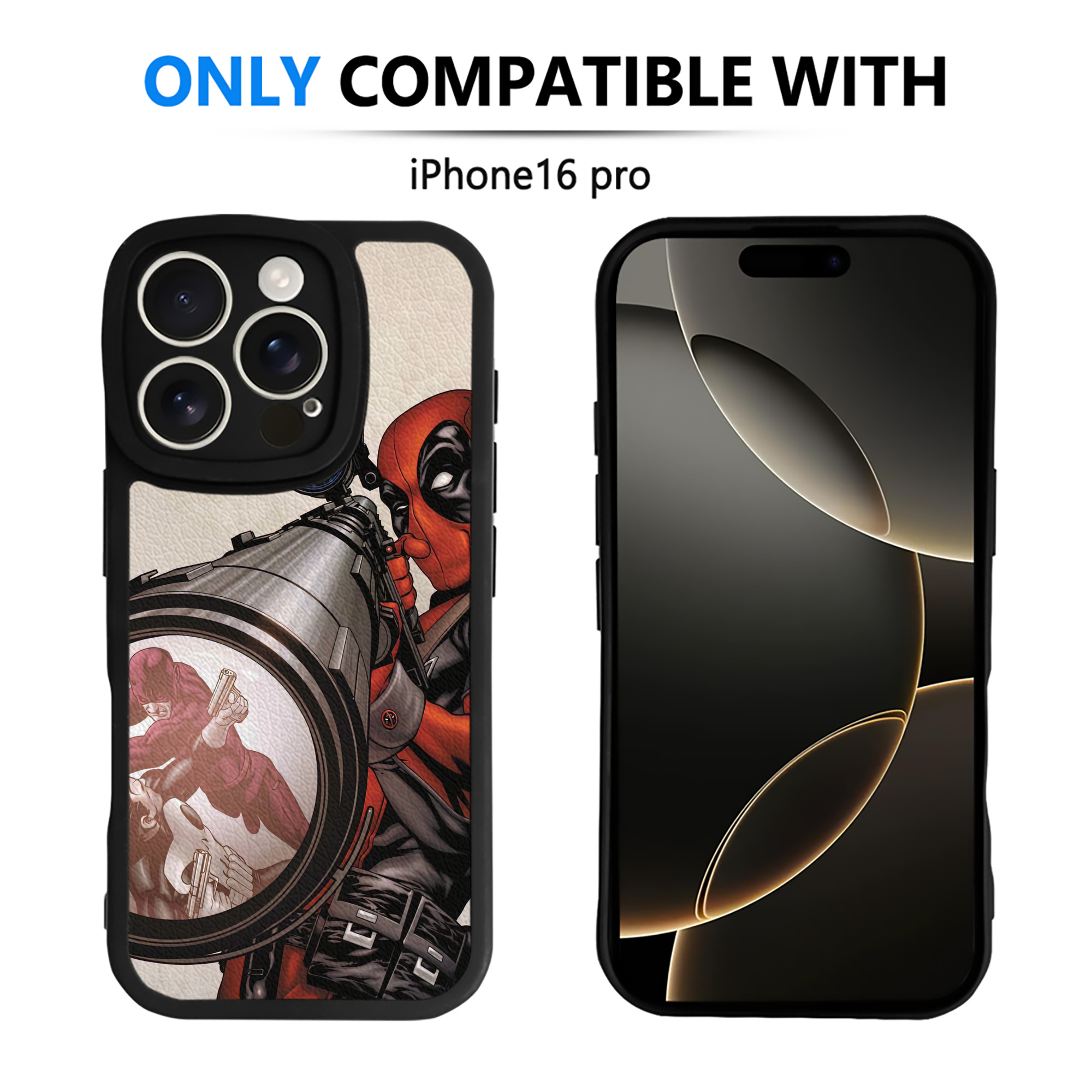 （画像用） Deadpool デッドプール 【iPhone 16シリーズ対応】シリコンスマホケース（レザー調） 材質：シリコン